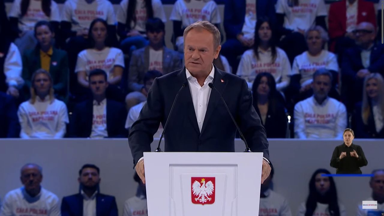 Donald Tusk na konwencji PO w Gliwicach