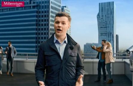 Bank Millenium reklamuje konto 360° i aplikację mobilną, w reklamie Radosław Kotarski