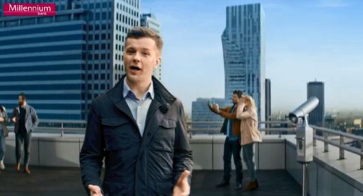 Bank Millenium reklamuje konto 360° i aplikację mobilną, w reklamie Radosław Kotarski