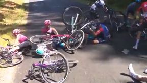 Kraksa na kilka kilometrów przed metą. Co za obrazki