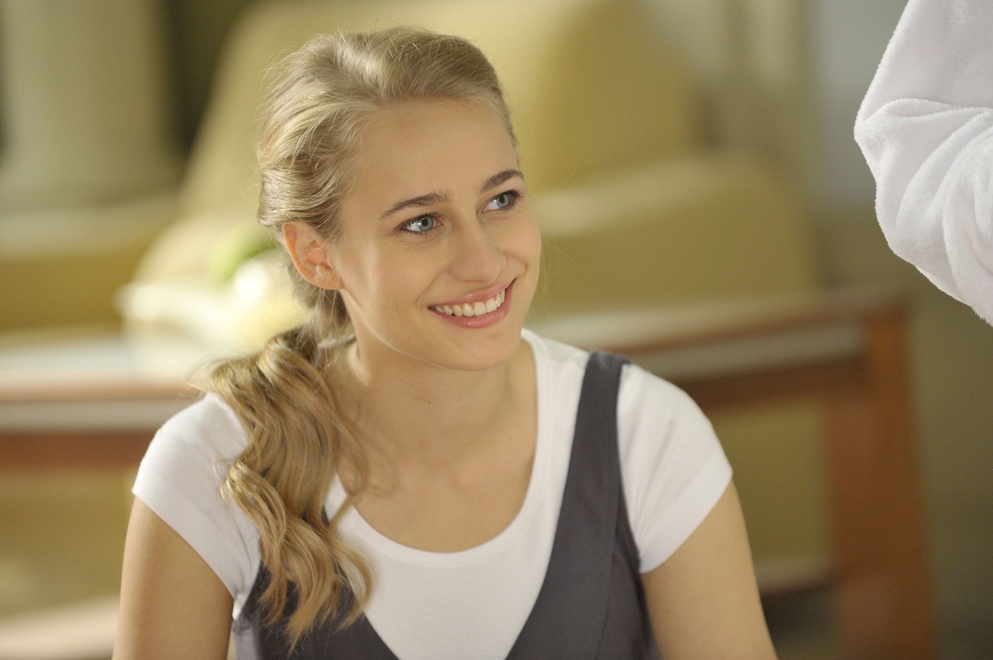 Julia Rosnowska na planie serialu "Julia"