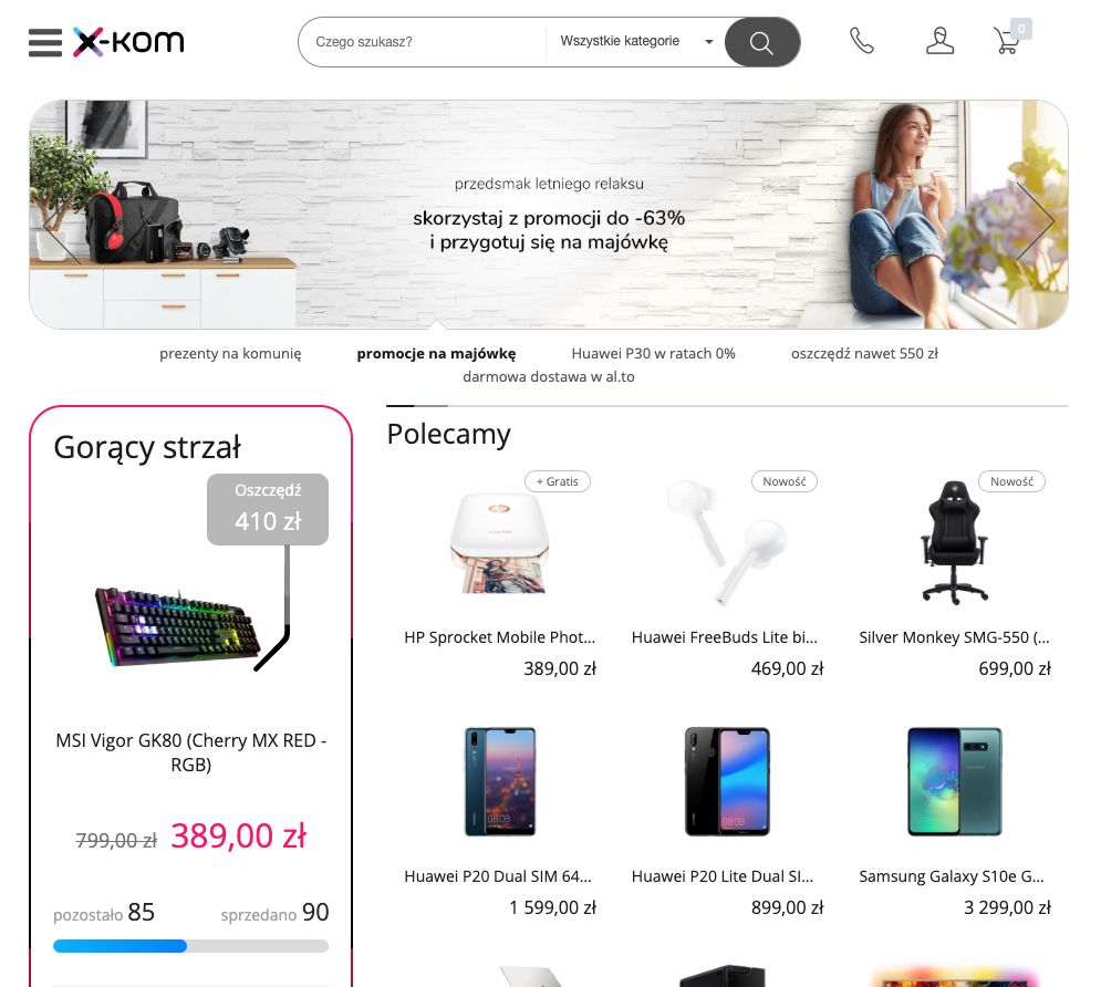 Tak obecnie wygląda strona x-komu