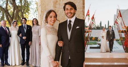 Księżniczka Jordanii Iman WZIĘŁA ŚLUB z milionerem! Córka króla Abdullaha II i królowej Ranii miała kreację od Diora (ZDJĘCIA)