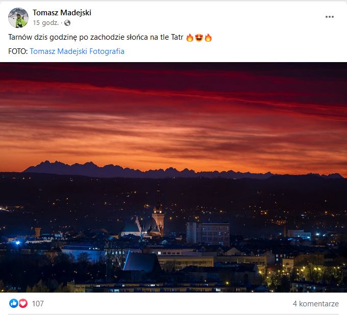 Tarnów z Tatrami w tle