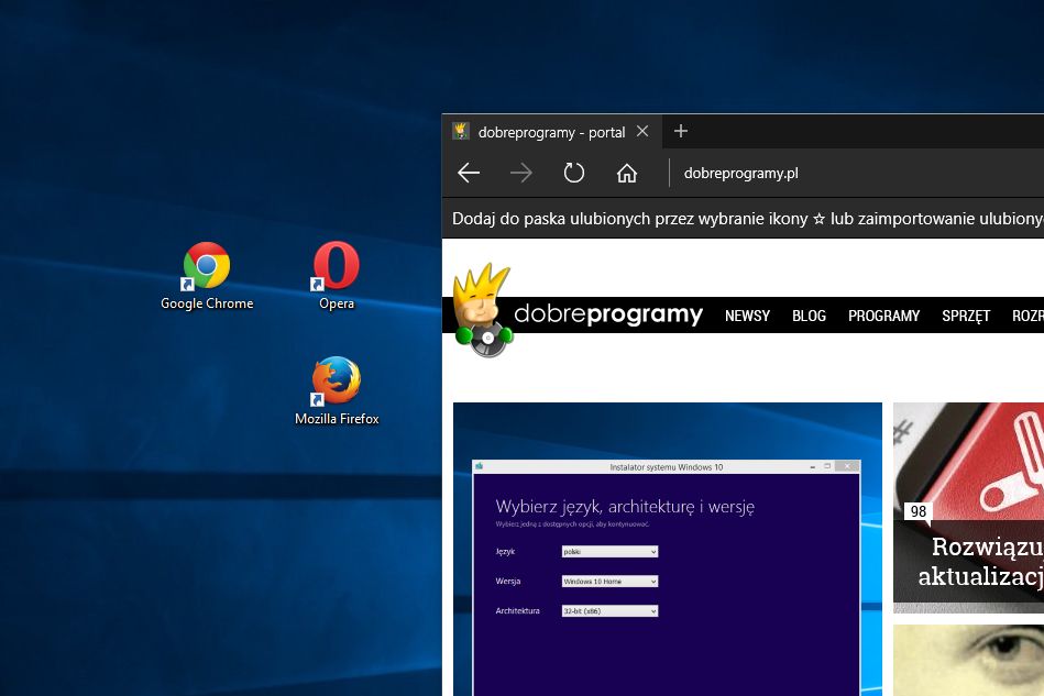 Zmieniamy domyślną przeglądarkę i inne aplikacje w Windows 10