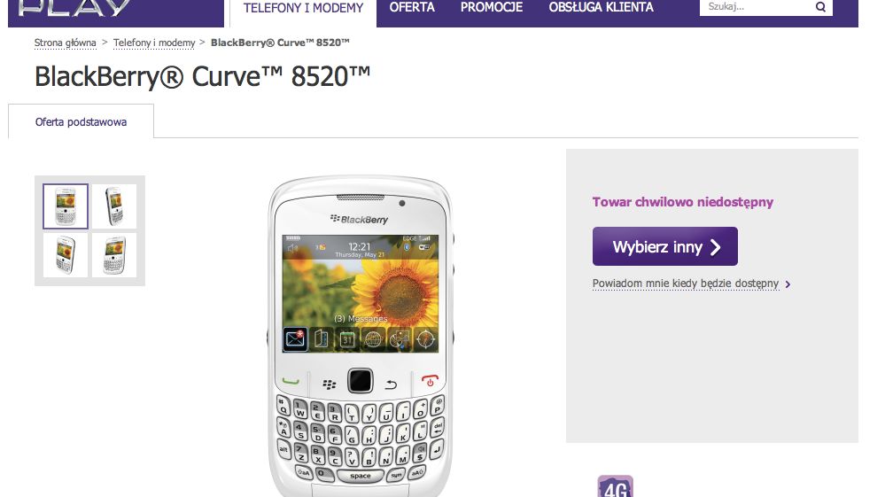 BlackBerry Curve 8520 trafia do sieci Play 1