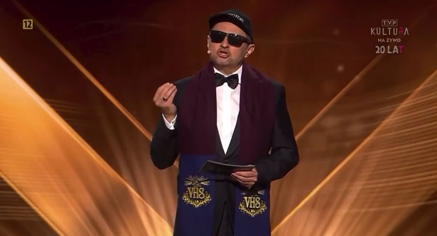 Andrzej Konopka "żartuje" z Epsteina podczas rozdania Orłów