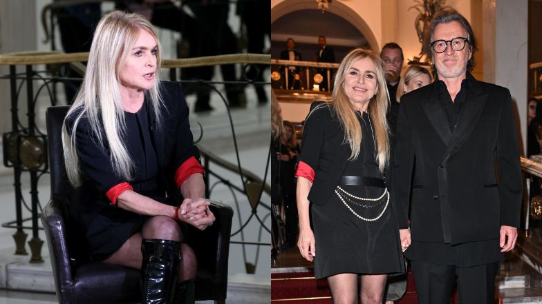 Monika Olejnik w czarnej mini. Z Sejmu prosto na pokaz mody