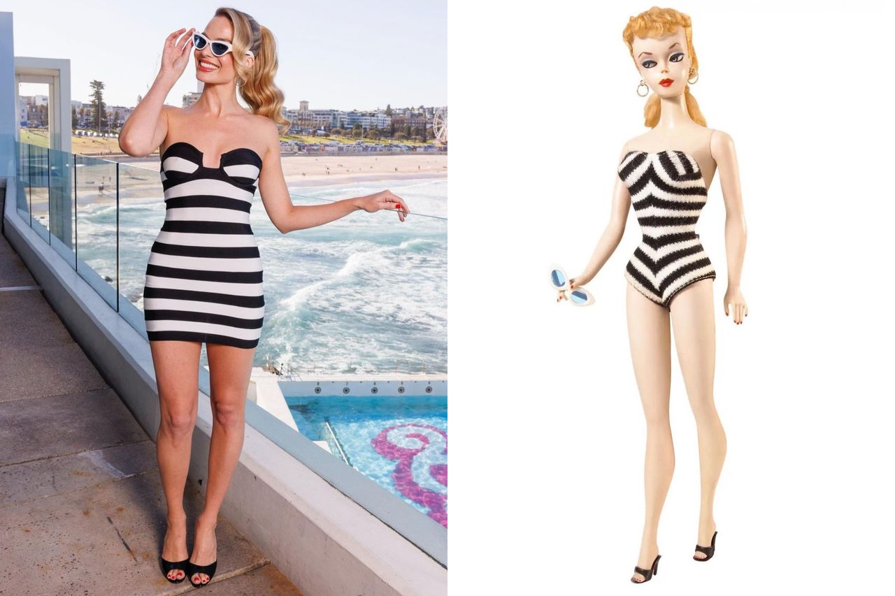 Margot Robbie w stylizacjach inspirowanych projektami lalek Barbie