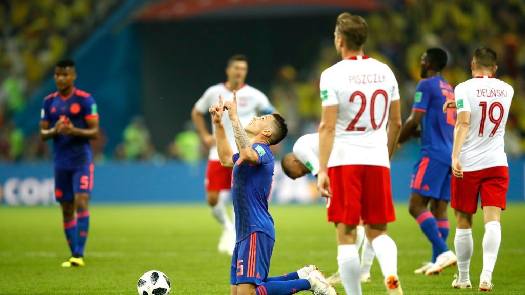 piłkarze reprezentacji Polski po meczu z Kolumbią