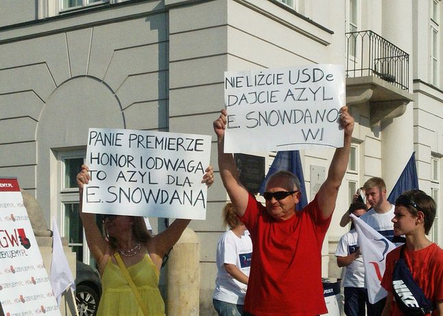 Poparcie dla Edwarda Snowdena w Warszawie