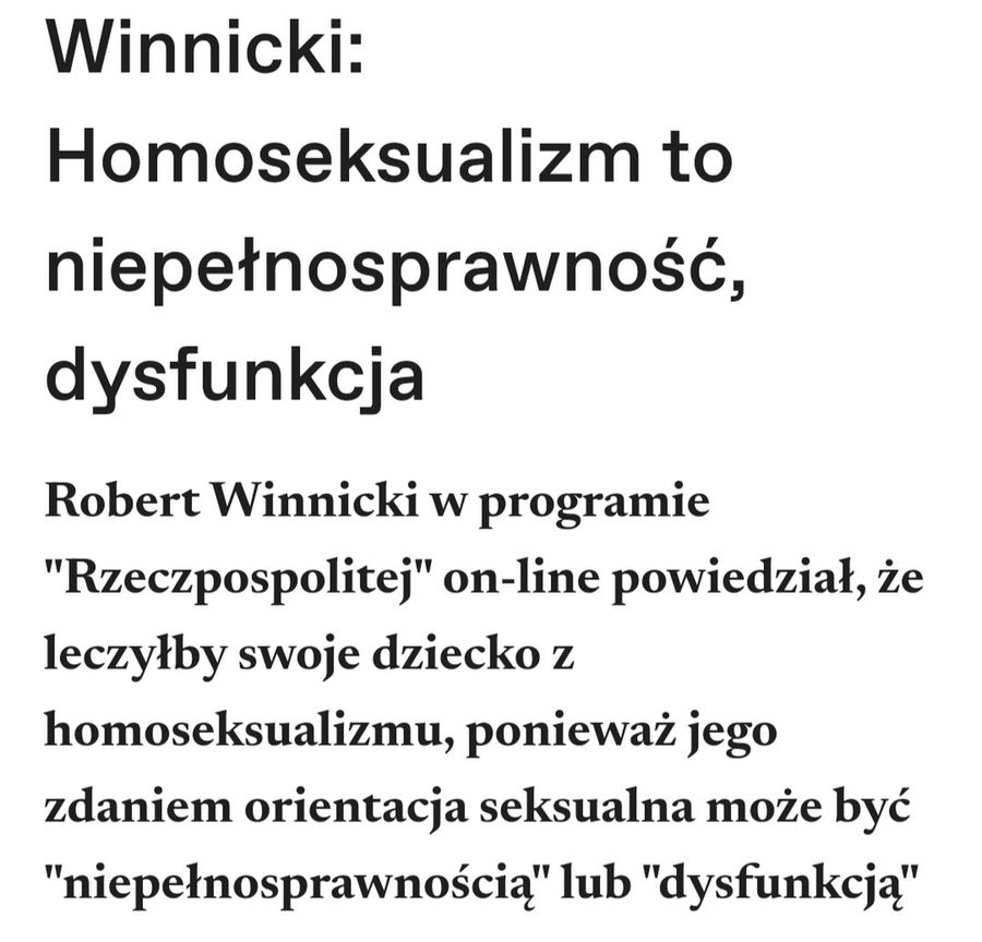 Winnicki o homoseksualizmie