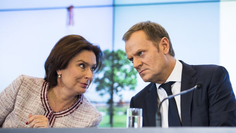 Małgorzata Kidawa-Błońska i Donald Tusk.
