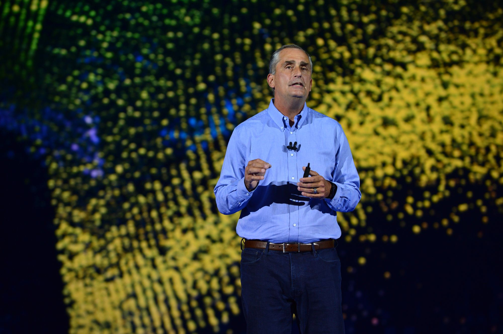 Brian Krzanich podczas prezentacji na CES 2018