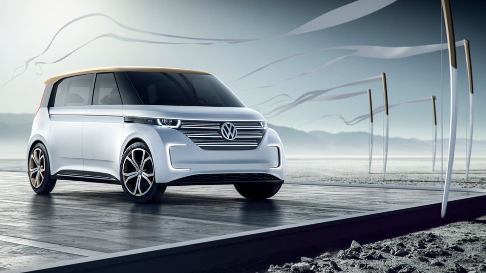 Koncepcyjny Volkswagen Budd-e (2016) przed targami CES