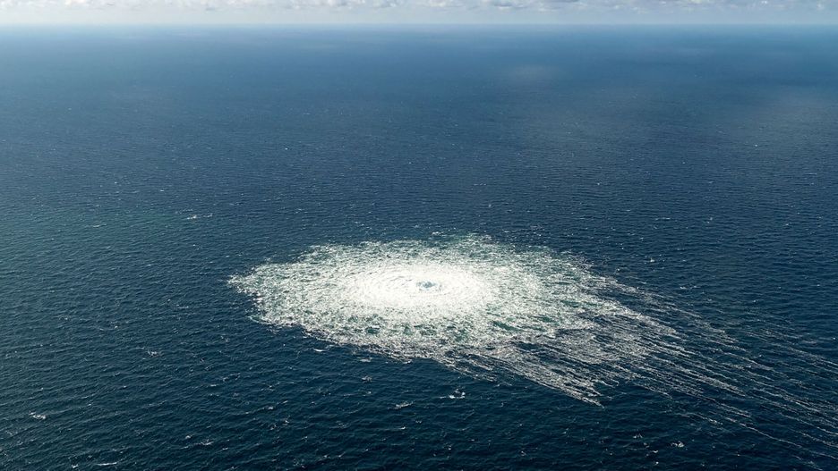 arch54
(FILES) In this file photo taken on September 27, 2022 this handout picture released by the Danish Defence Command shows the gas leak at the Nord Stream 2 gas pipeline as it is seen from the Danish Defence's F-16 rejection response off the Danish Baltic island of Bornholm, south of Dueodde. - US officials have seen new intelligence that indicates a "pro-Ukrainian group" was responsible for the sabotage last year of the Nord Stream gas pipelines, the New York Times reported March 7, 2022. (Photo by Handout / DANISH DEFENCE / AFP) / RESTRICTED TO EDITORIAL USE - MANDATORY CREDIT "AFP PHOTO /  DANISH DEFENCE " - NO MARKETING - NO ADVERTISING CAMPAIGNS - DISTRIBUTED AS A SERVICE TO CLIENTS - LARGER VERSION
HANDOUT