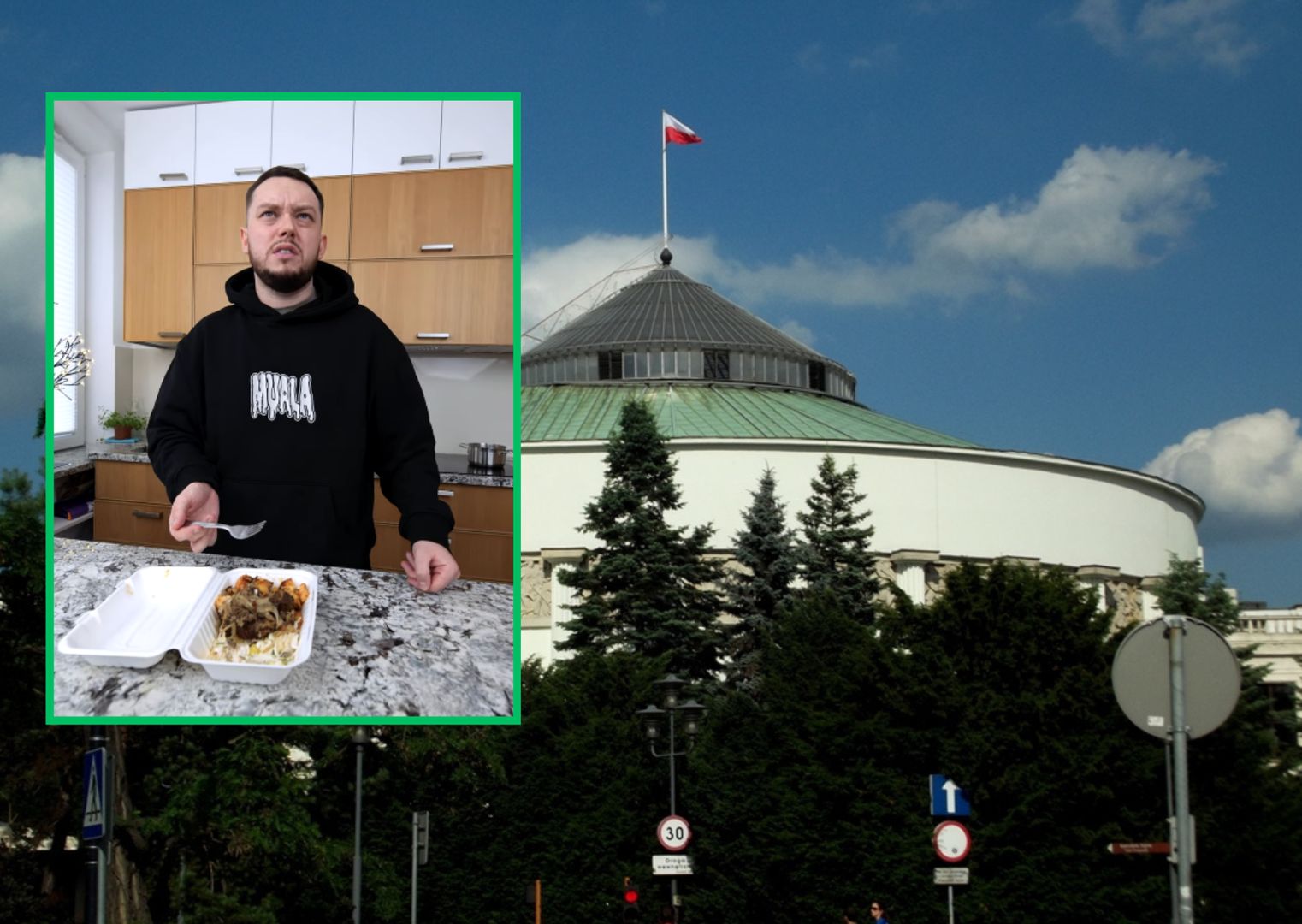 Kupił jedzenie z Sejmu. Mina mówiła sama za siebie