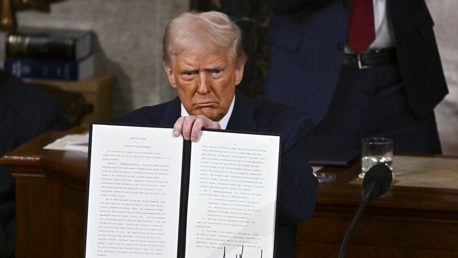 WASHINGTON, DC - MARCH 4: President Donald Trump addresses a joint session of Congress in the Capitol building's House chamber in Washington, D.C., on March 4, 2025. (Photo by Ricky Carioti/The Washington Post via Getty Images)