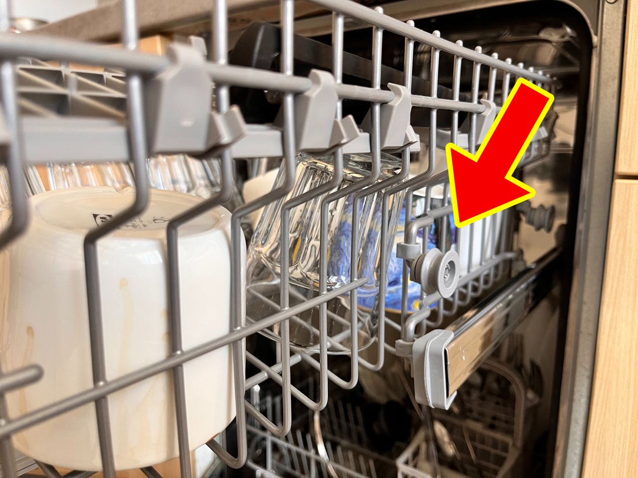 Additional wheels in the dishwasher.