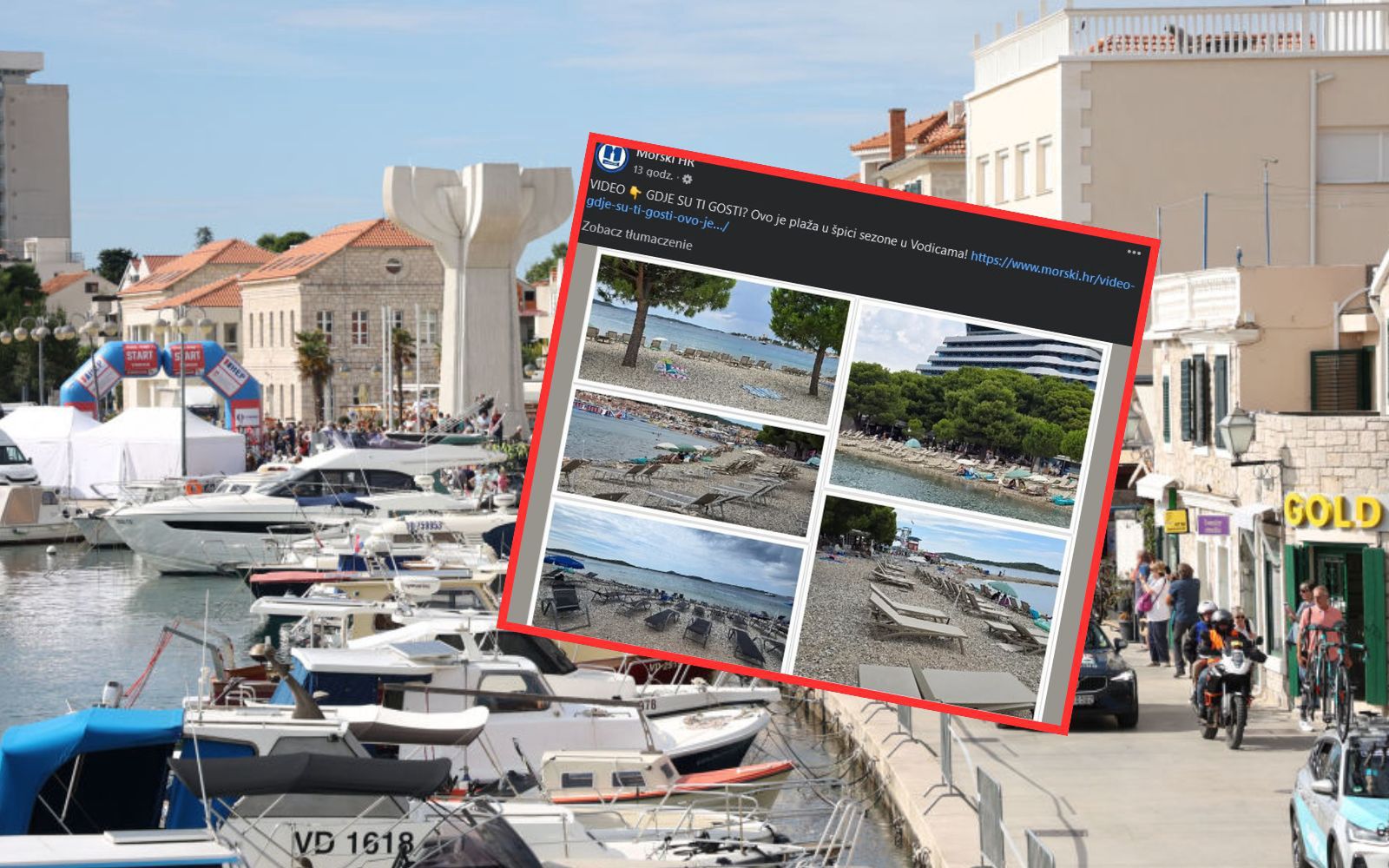 Pustki na plaży w Vodicach (Chorwacja)