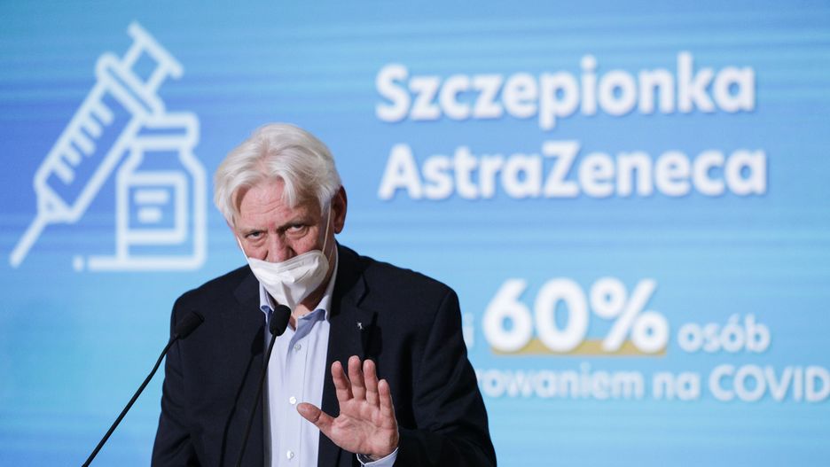 Warszawa 03.02.2021. Konferencja prasowa nt. szczepionki AstraZeneka. N/z doradca premiera ds. szczepien prof. Andrzej Horban.