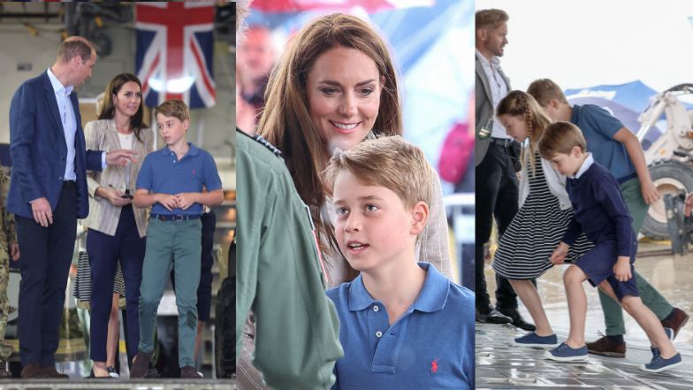 Zwyczajni Kate Middleton i książę William spędzają czas z dziećmi na pokazach lotniczych (ZDJĘCIA)