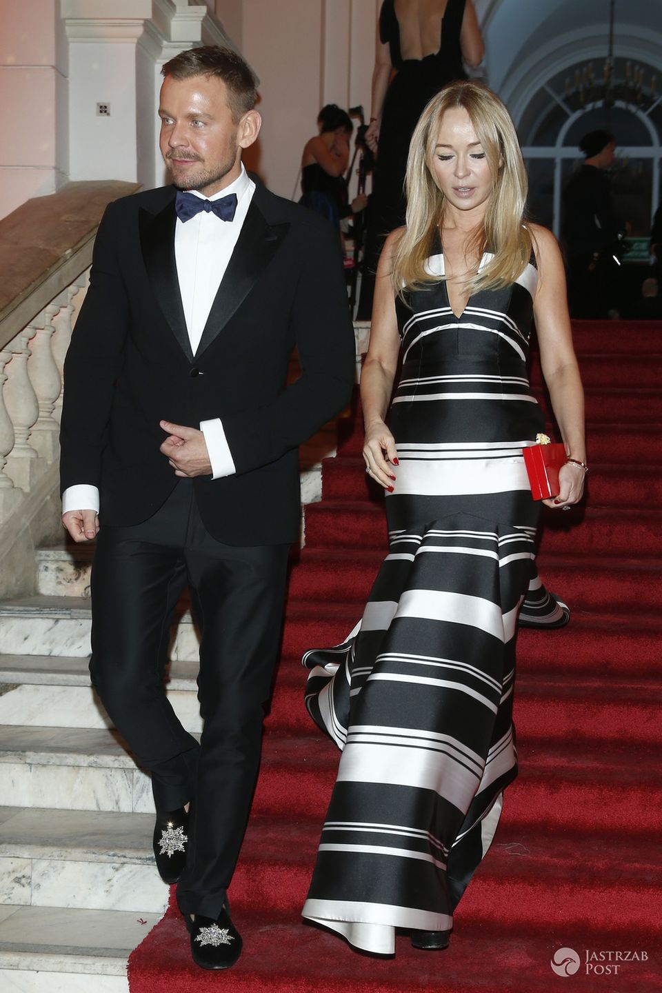 Dawid Woliński i Joanna Przetakiewicz (w sukni La Mania). Bal Dziennikarzy 2016 (fot. AKPA)