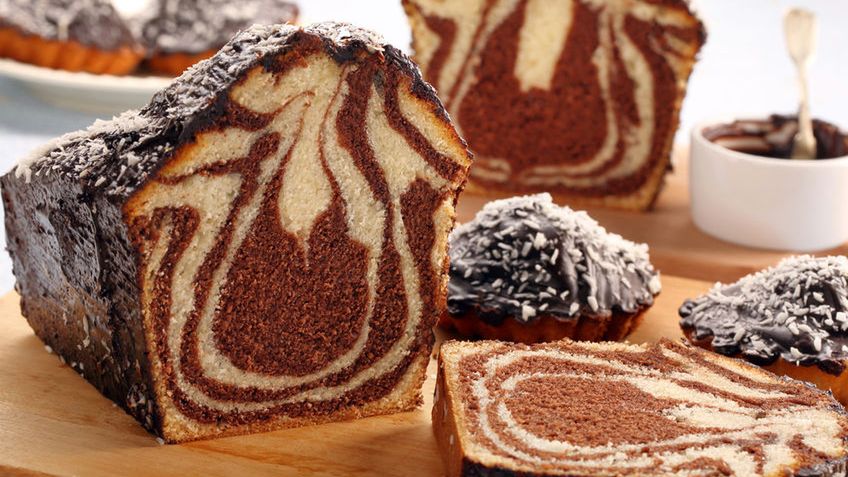 Ciasto budyniowe marmurkowe w proszku