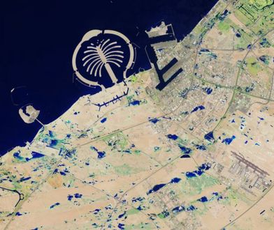 Koszmar widziany z kosmosu. NASA pokazała zdjęcia powodzi w Dubaju