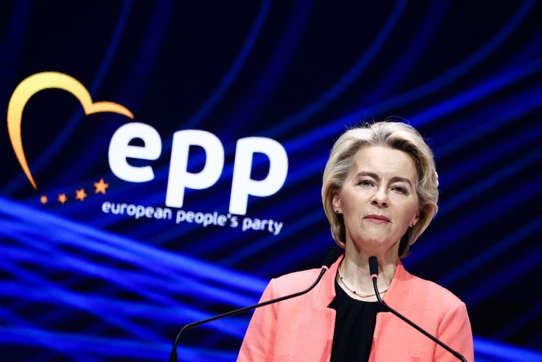 President of the European Commission Ursula von der Leyen speaks during the 16th European Economic Congress at the International Congress Centre in Katowice, Poland on May 07, 2024. (Photo by Beata Zawrzel/NurPhoto via Getty Images)
