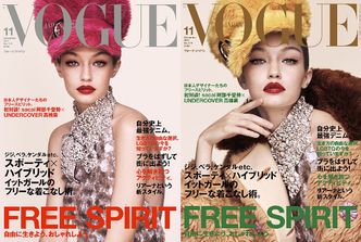 Gigi Hadid pozuje w futrzanych czapkach