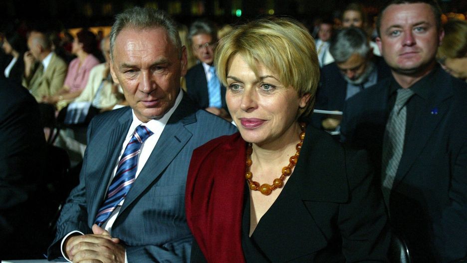 Izabela Jaruga-Nowacka z mężem
