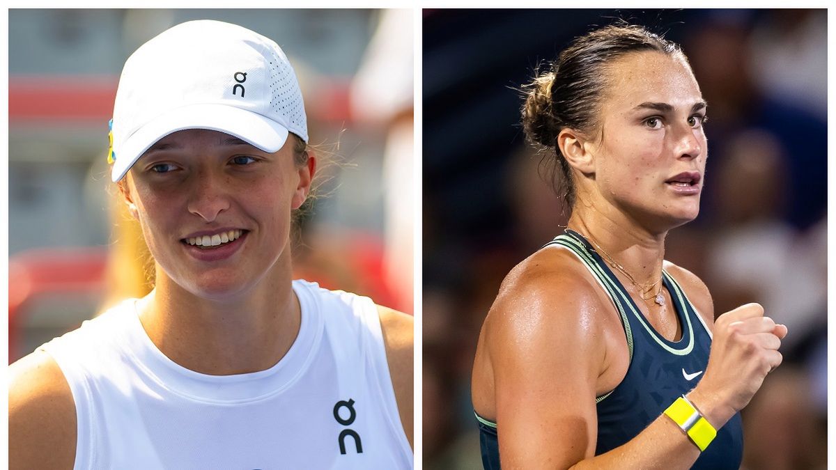 Iga Świątek (z lewej) i Aryna Sabalenka