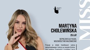 Płocczanka w konkursie Polska Miss 2026! Martyna Cholewińska reprezentuje Mazowsze