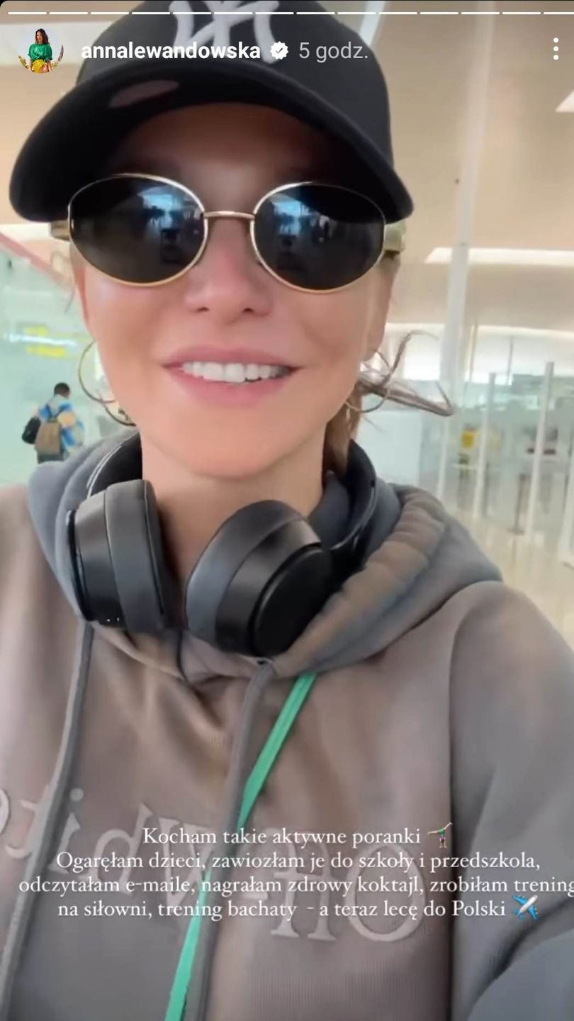 Anna Lewandowska na lotnisku