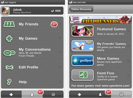 OpenFeint wypuścił własną aplikację na iPhone’a 2