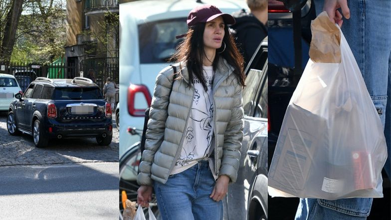 Zamyślona Viola Kołakowska zastawia małego Fiata i zasuwa do sklepiku po soczek w kartoniku (ZDJĘCIA)