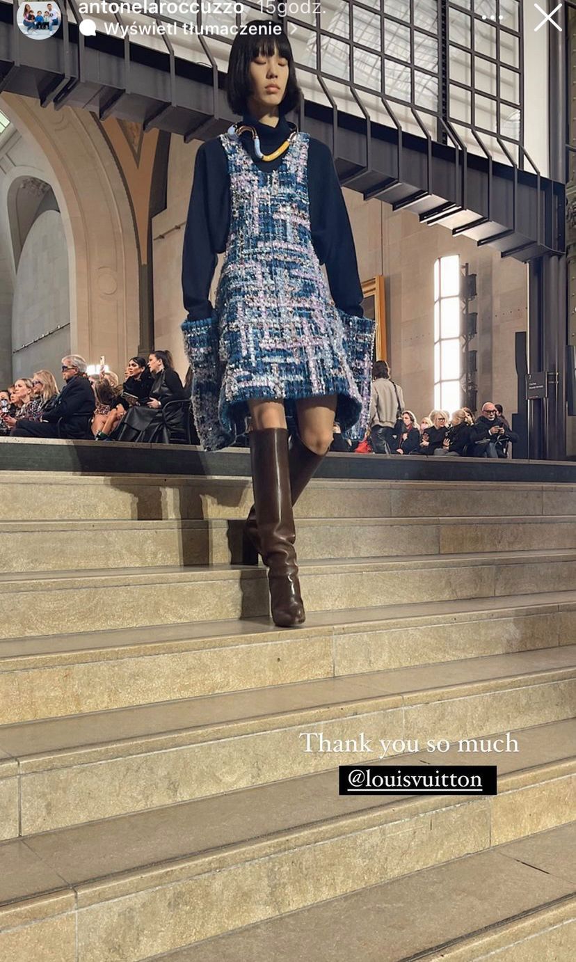 Antonela Roccuzzo na pokazie Louis Vuitton
