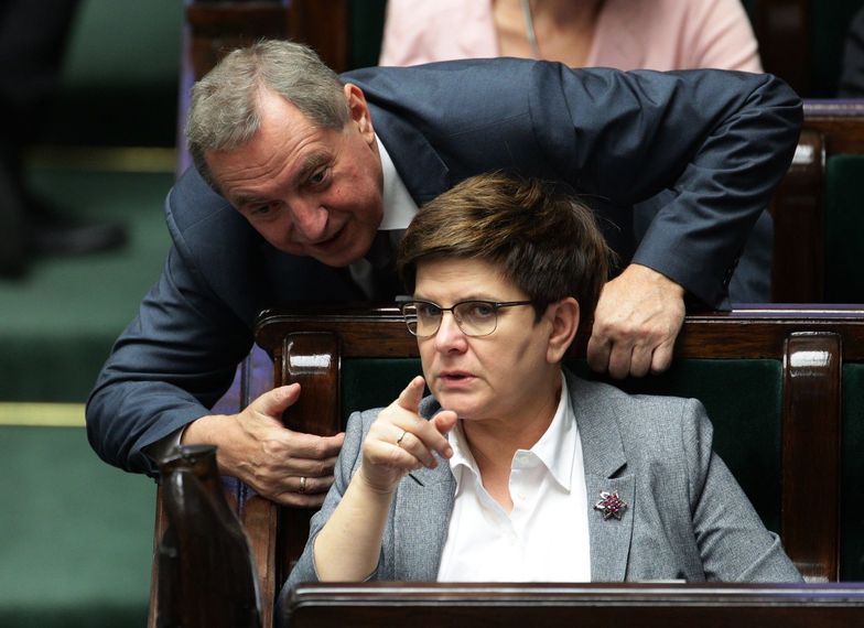 Minister Henryk Kowalczyk i premier Beata Szydło.