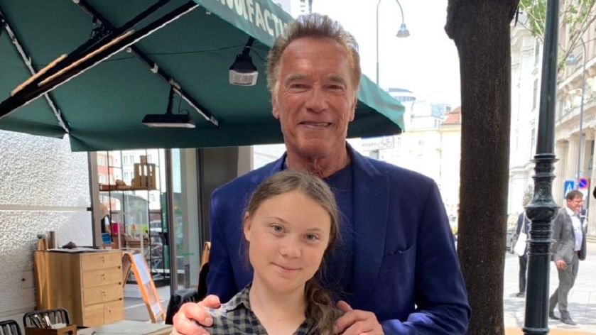 Arnold Schwarzenneger i Greta Thunberg wspólnie walczą w obronie klimatu.