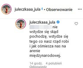 Komentarze na Instagramie Julii Wróblewskiej