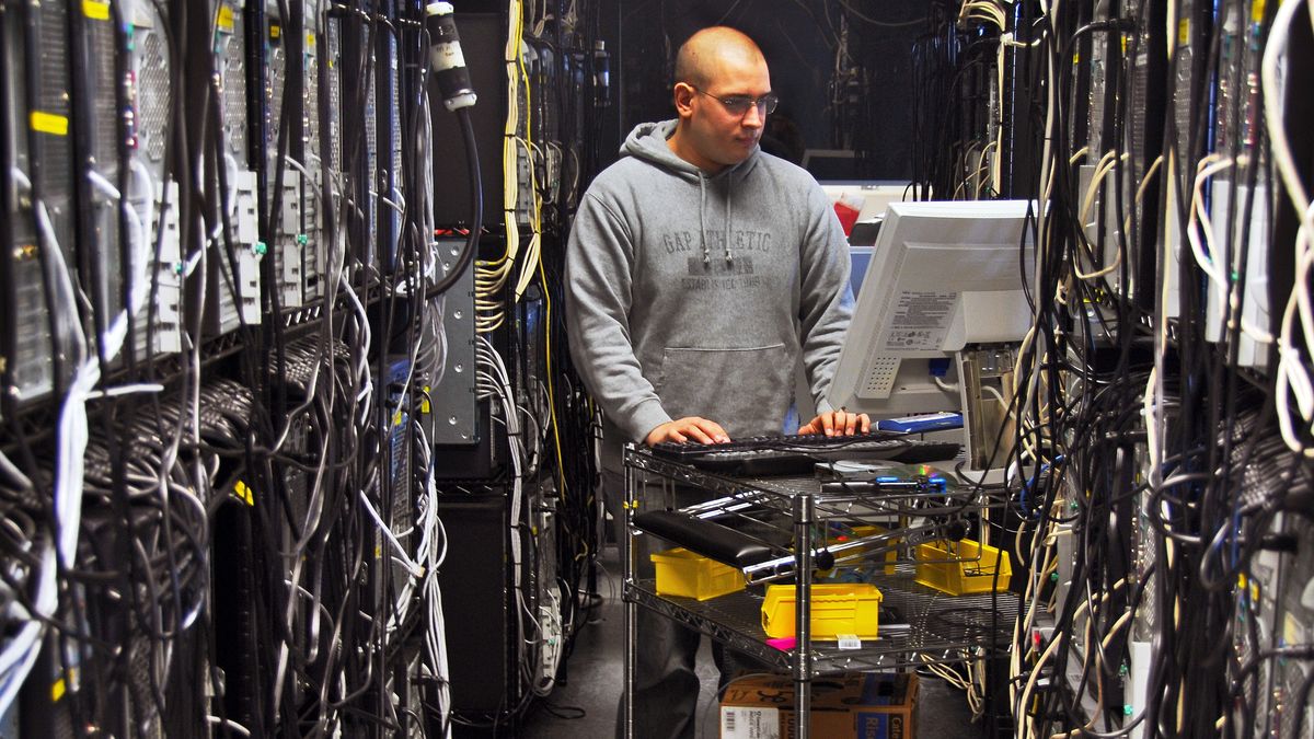 Times Union staff photo by John Carl D'Annibale:  Host Rocket/ViaTalk co-founder John Reyes amid servers in the computer room of their Clifton Park  company Wednesday afternoon December 20, 2006.  FOR RULISON STORY (Photo by John Carl D'Annibale /Albany Times Union via Getty Images)
