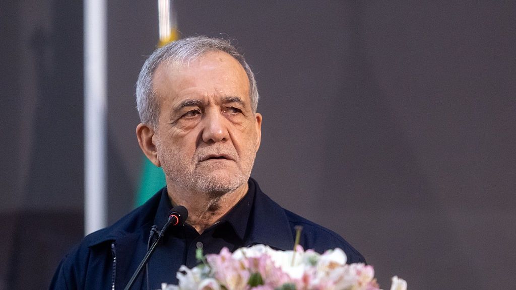 Iranian President Masoud Pezeshkian, speaks during a
TEHRAN, IRAN - 2026/05/18: Iranian President Masoud Pezeshkian, speaks during a gathering of public relations officials in Tehran. (Photo by Foad Ashtari/SOPA Images/LightRocket via Getty Images)
SOPA Images
masoud pezeshkian, gathering, iranian, public relations officials