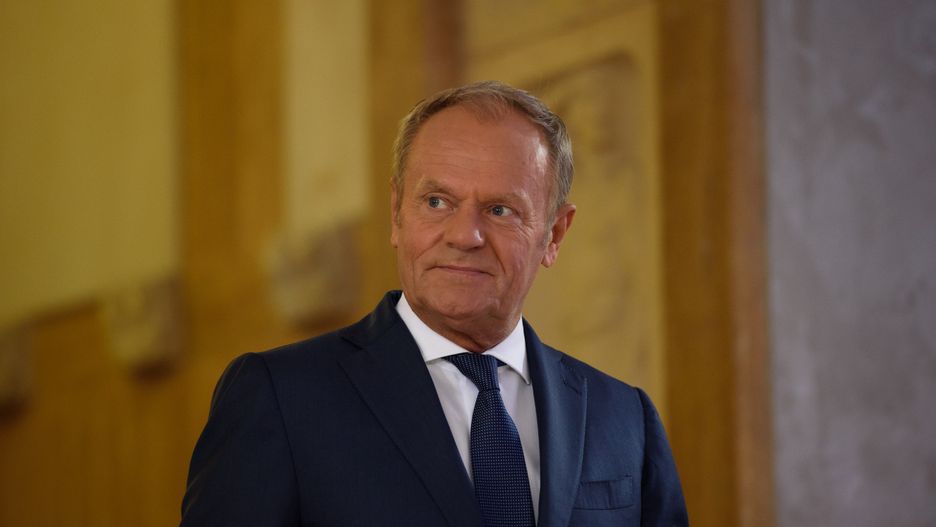 Polish Prime Minister Donald Tusk is looking on as he is arriving before meeting with Slovakia's President Peter Pellegrini during a bilateral meeting in Warsaw, Poland, on July 4, 2024. (Photo by Aleksander Kalka/NurPhoto via Getty Images)