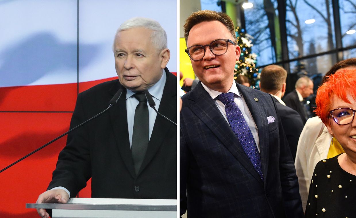 "Widzę, że marszałek ma specjalną służbę". Kaczyński o słowach Hołowni