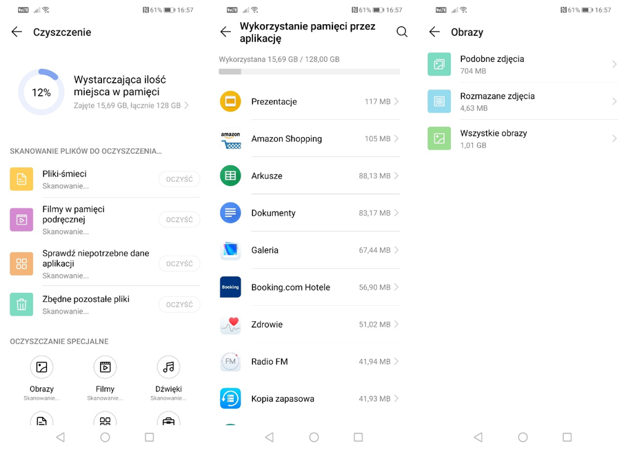 EMUI w P30 lite – czyszczenie pamięci ze zbędnych plików.