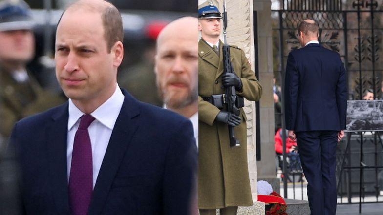 książę William składa kwiaty pod Grobem Nieznanego Żołnierza w Warszawie