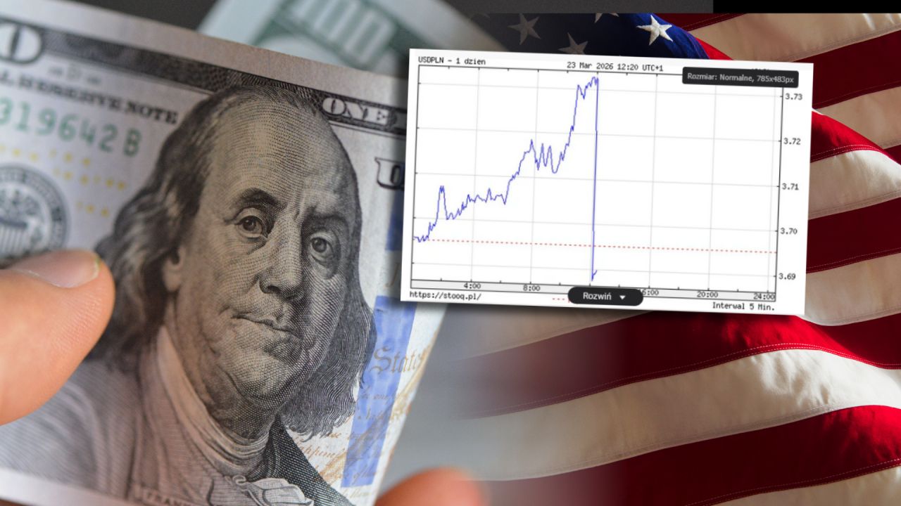 Dolar gwałtownie potaniał. Pionowa linia niczym cięcie nożem
