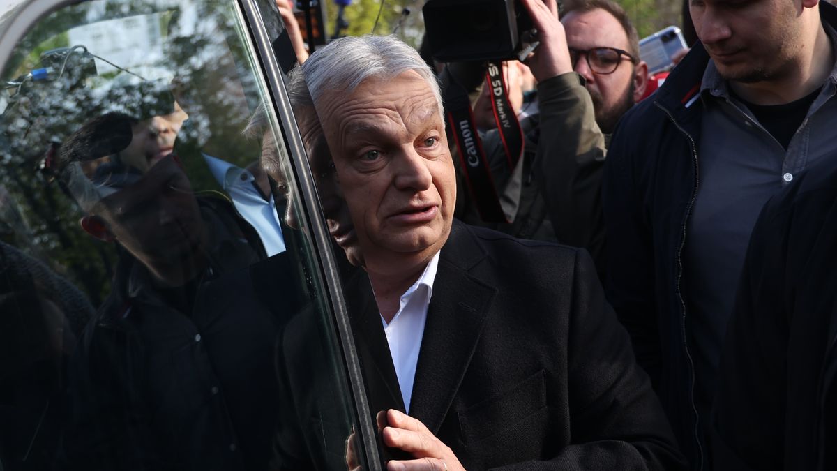 BUDAPEST, HUNGARY - APRIL 12: Hungarian Prime Minister Viktor Orban departs after he cast his ballot in Hungarian parliamentary elections on April 12, 2026 in Budapest, Hungary. Orban, who has been in power for 16 years, is going into the election trailing challenger Peter Magyar, lead candidate of the Tisza party. (Photo by Sean Gallup/Getty Images)