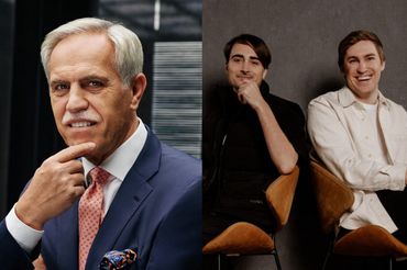 Zygmunt Solorz oraz Piotr Dąbkowski i Mati Staniszewski